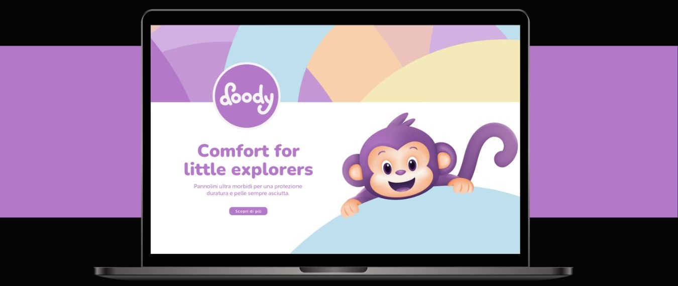 Il sito e-commerce Doody su un portatile